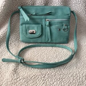 Stylish Teal suede Crossbody Bag